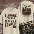 I Brake For Old Movie Ranches Shirt | Comfort Colors 1717