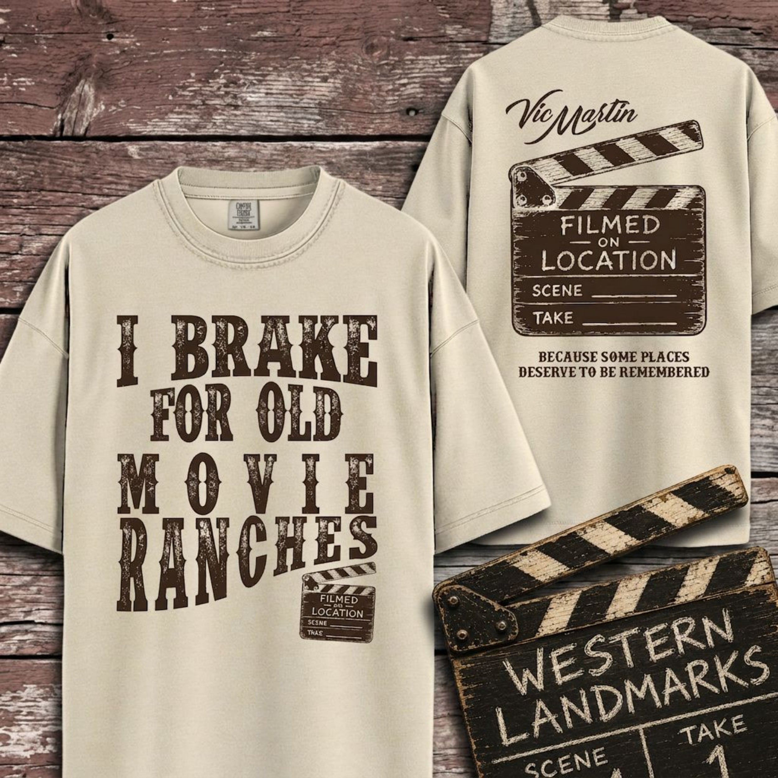 I Brake For Old Movie Ranches Shirt | Comfort Colors 1717