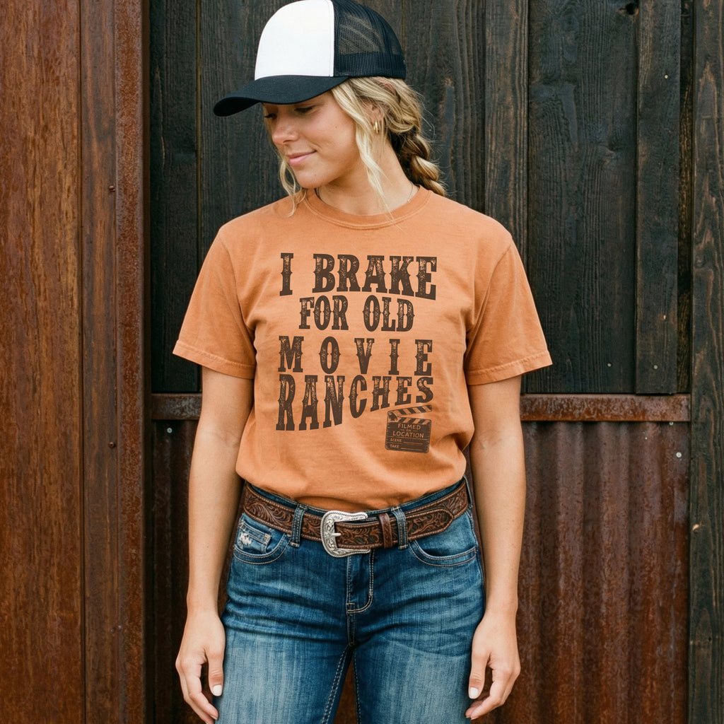 I Brake For Old Movie Ranches Shirt | Comfort Colors 1717