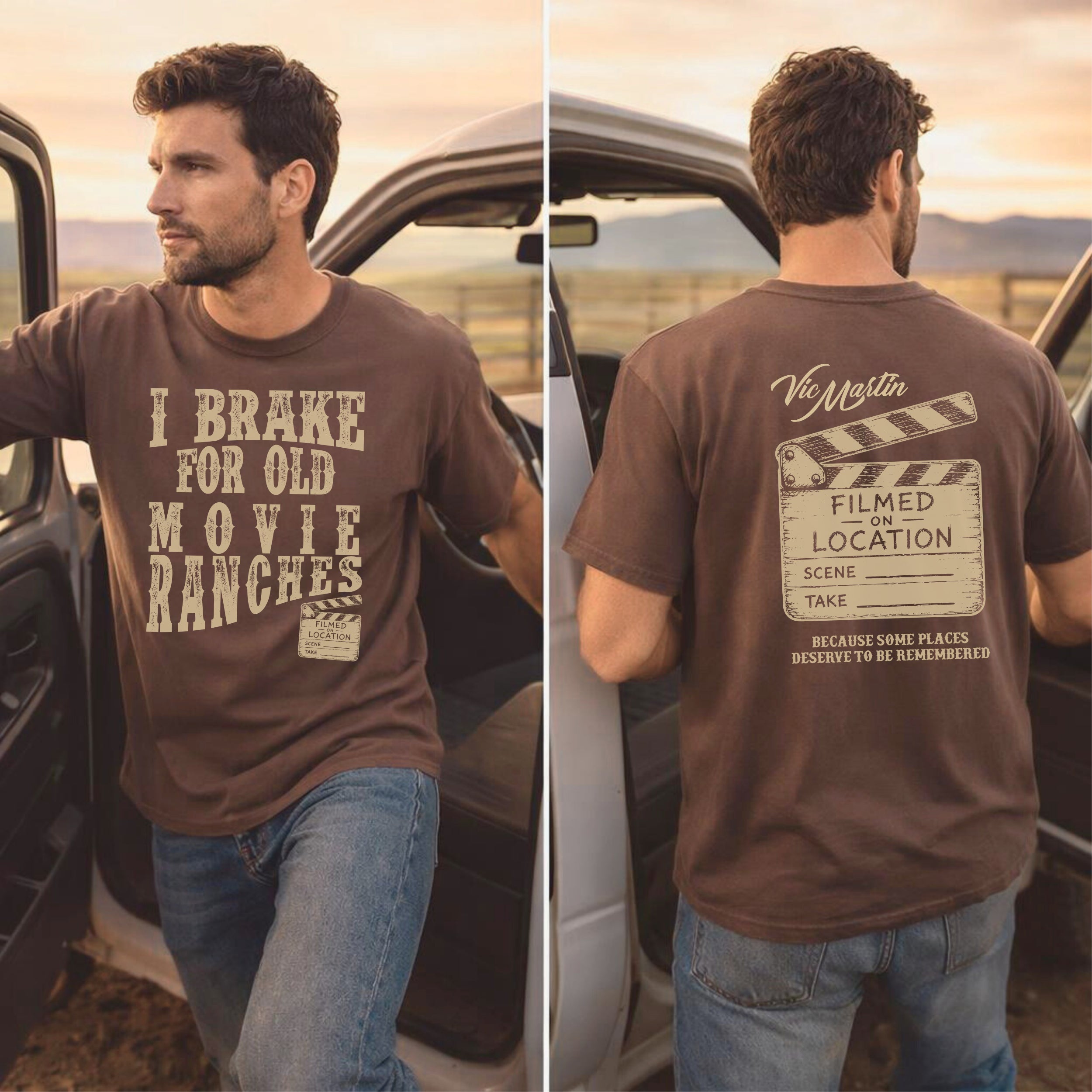 I Brake For Old Movie Ranches Shirt | Comfort Colors 1717