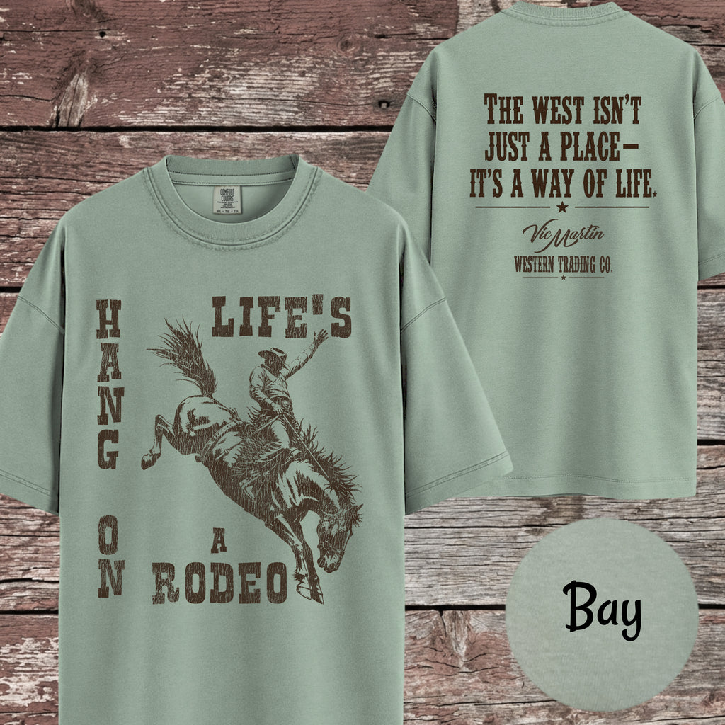 Hang On – Life's a Rodeo  | Vintage Western Tee