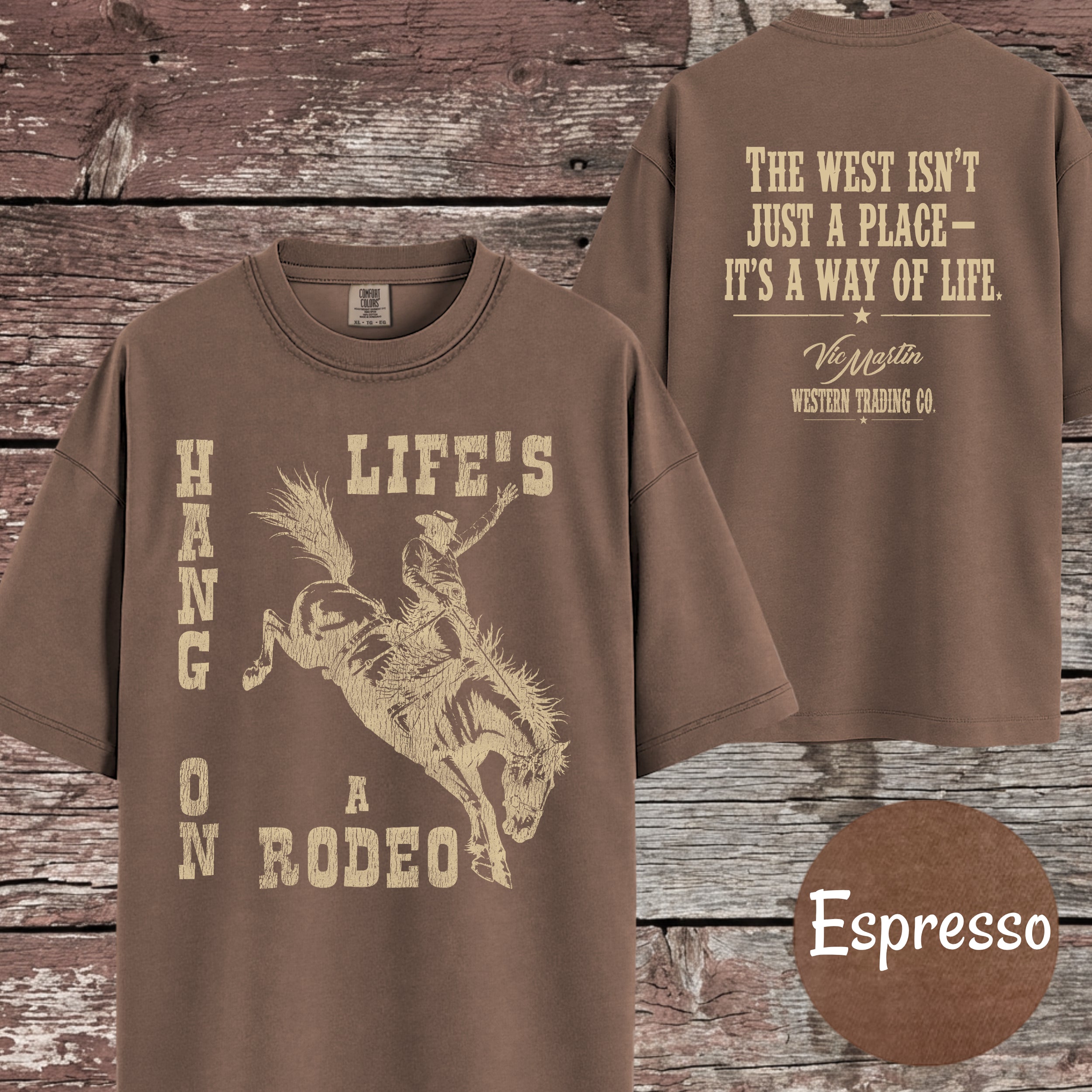 Hang On – Life's a Rodeo  | Vintage Western Tee