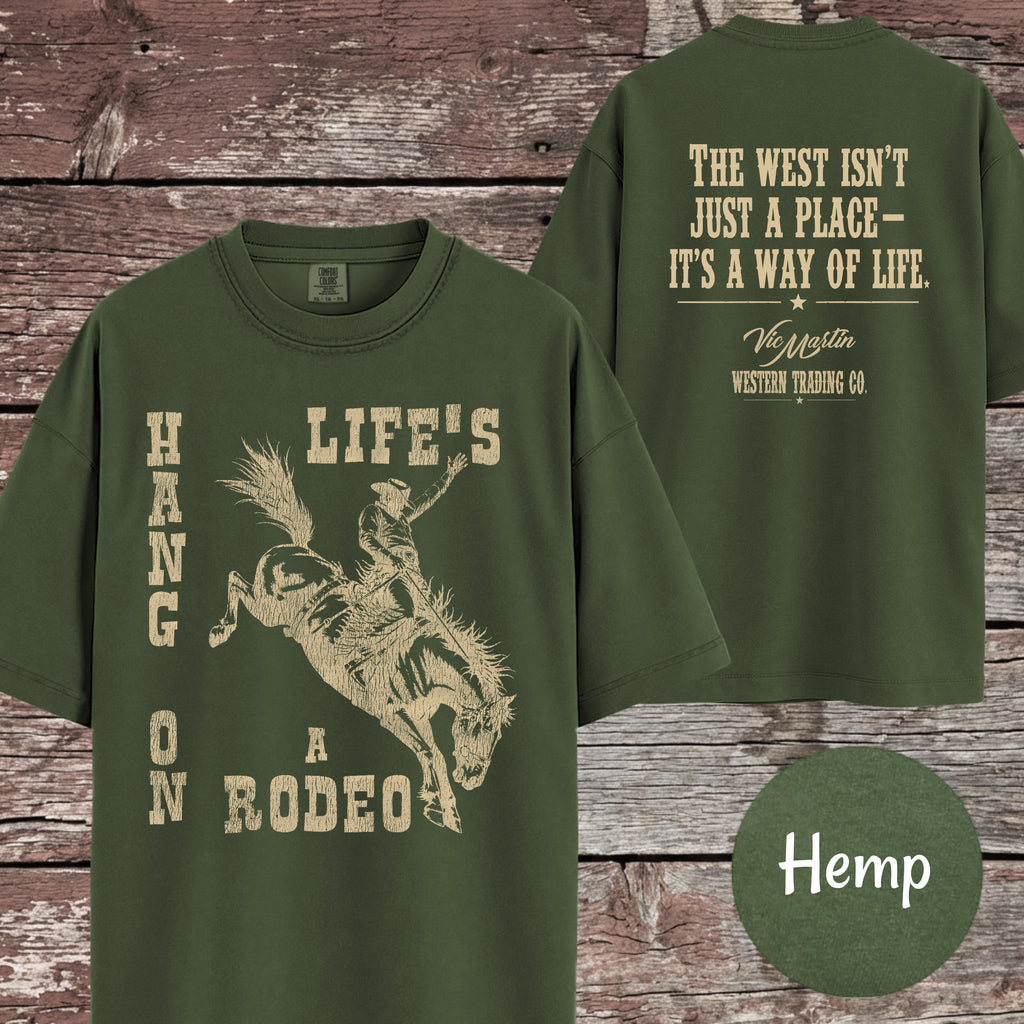Hang On – Life's a Rodeo  | Vintage Western Tee