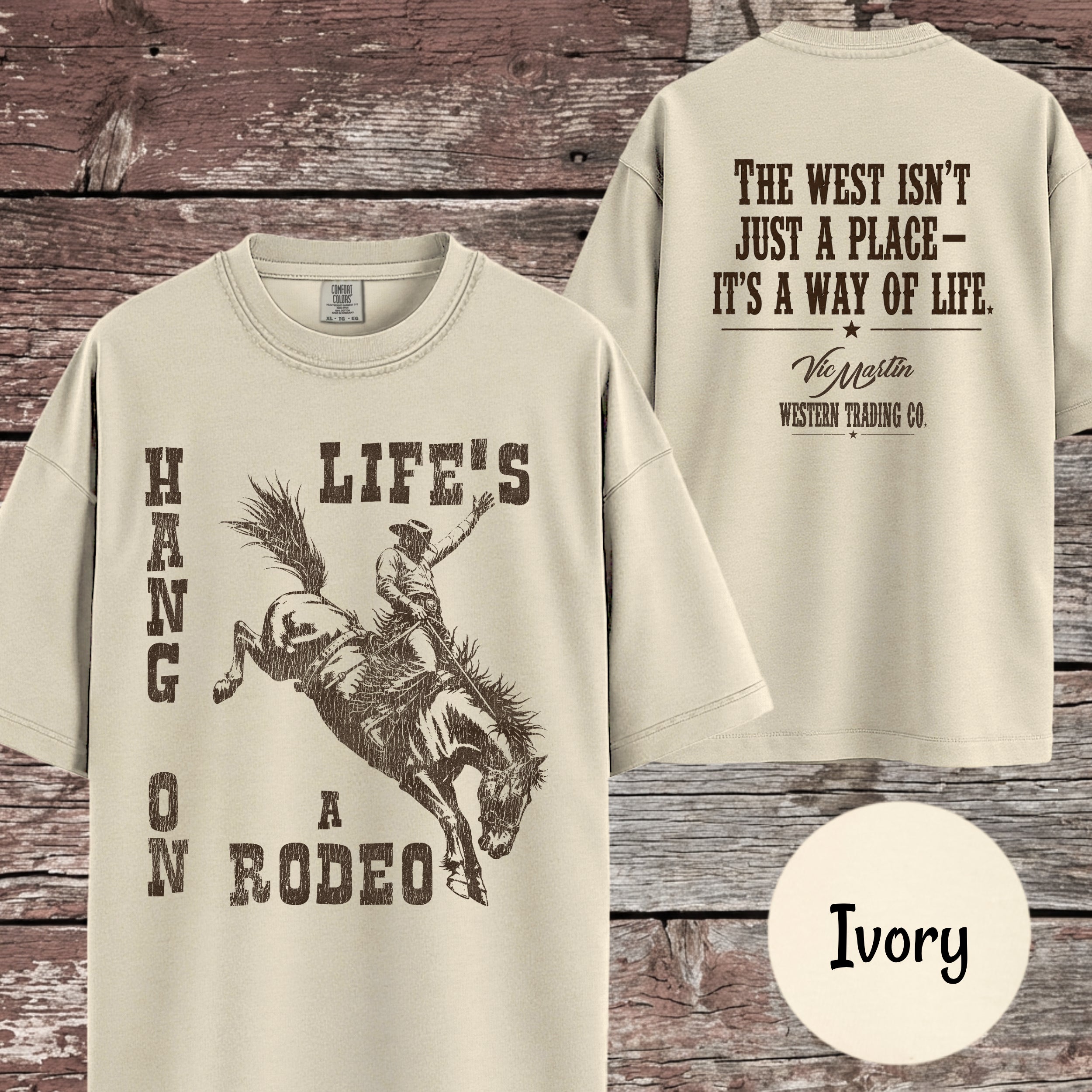 Hang On – Life's a Rodeo  | Vintage Western Tee