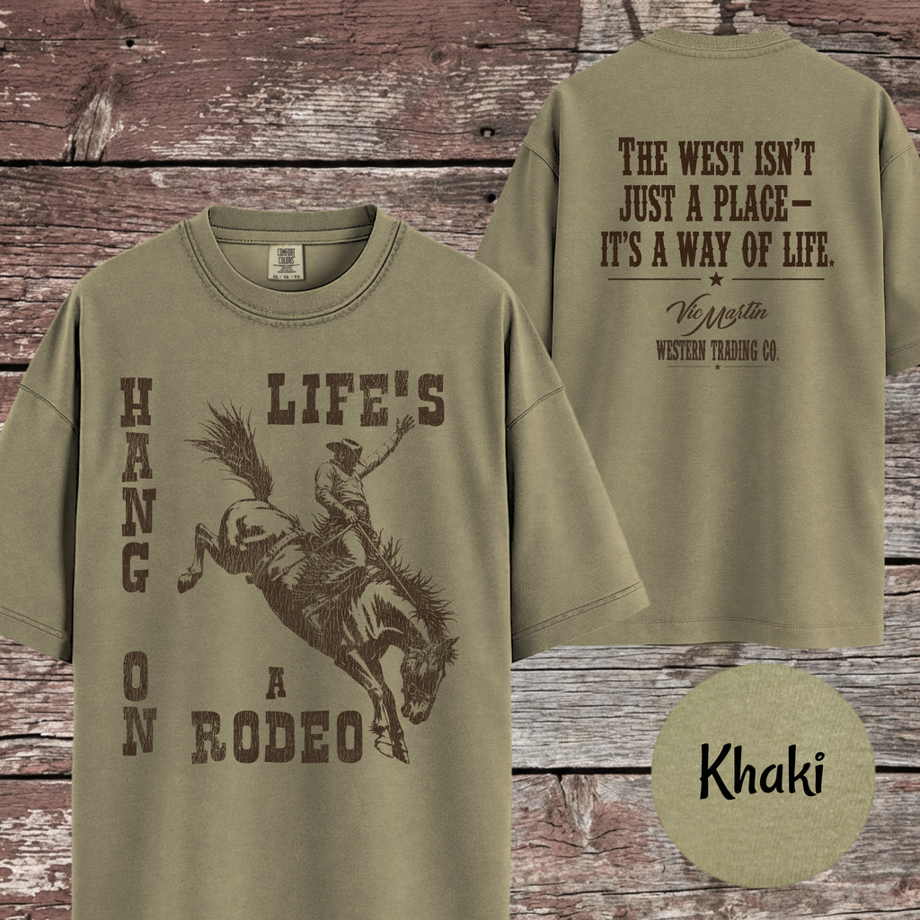 Hang On – Life's a Rodeo  | Vintage Western Tee
