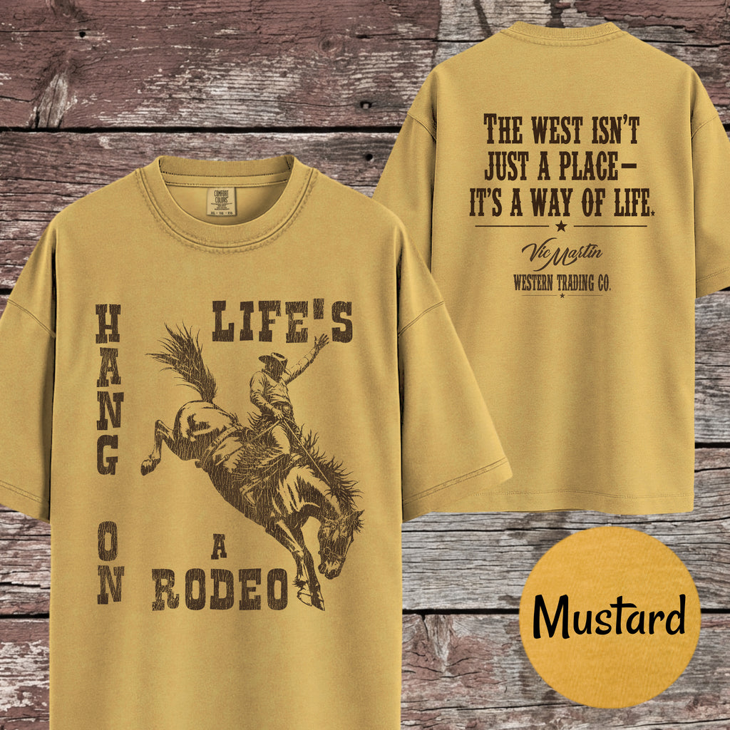 Hang On – Life's a Rodeo  | Vintage Western Tee