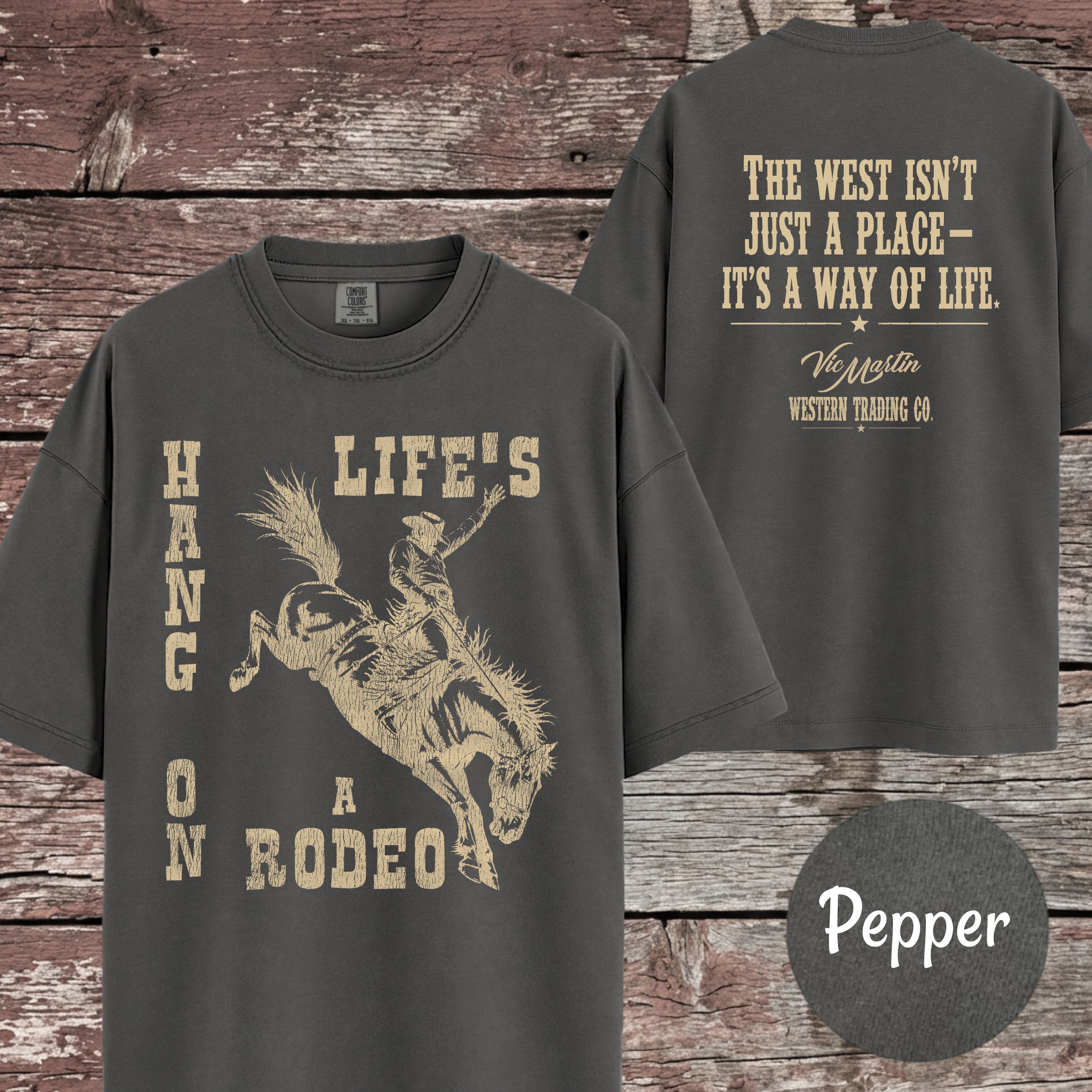 Hang On – Life's a Rodeo  | Vintage Western Tee