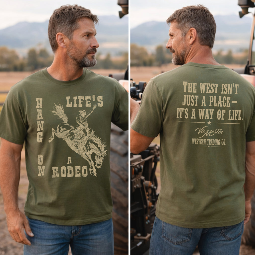 Hang On – Life's a Rodeo  | Vintage Western Tee
