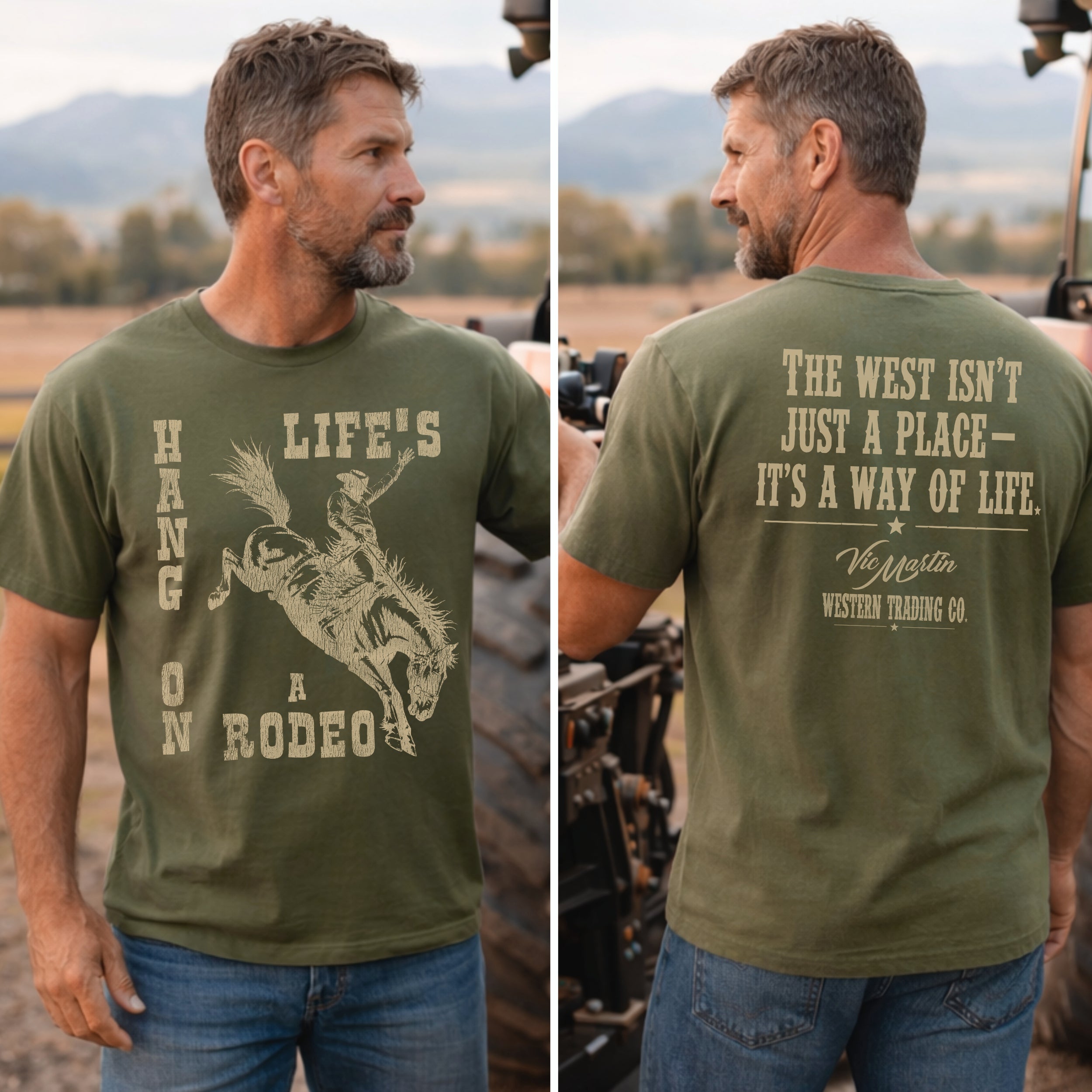 Hang On – Life's a Rodeo  | Vintage Western Tee