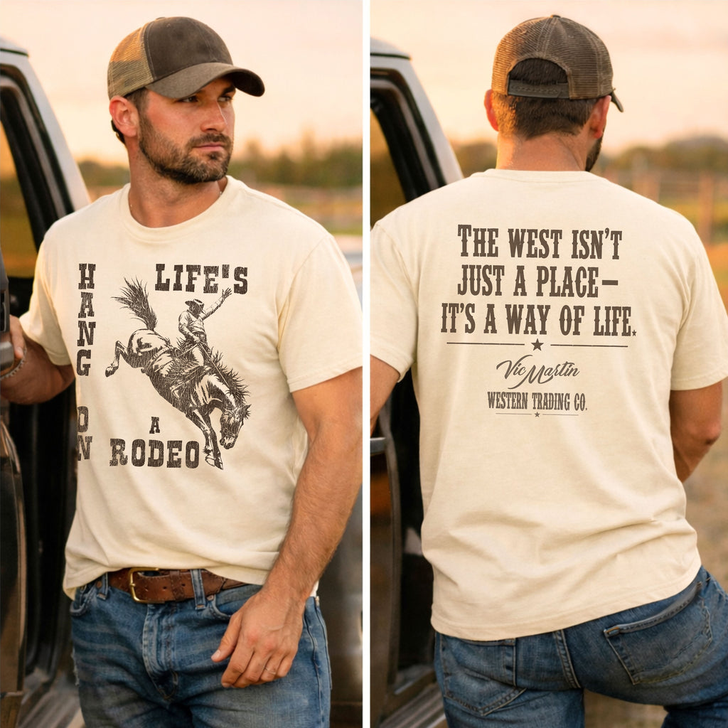 Hang On – Life's a Rodeo  | Vintage Western Tee