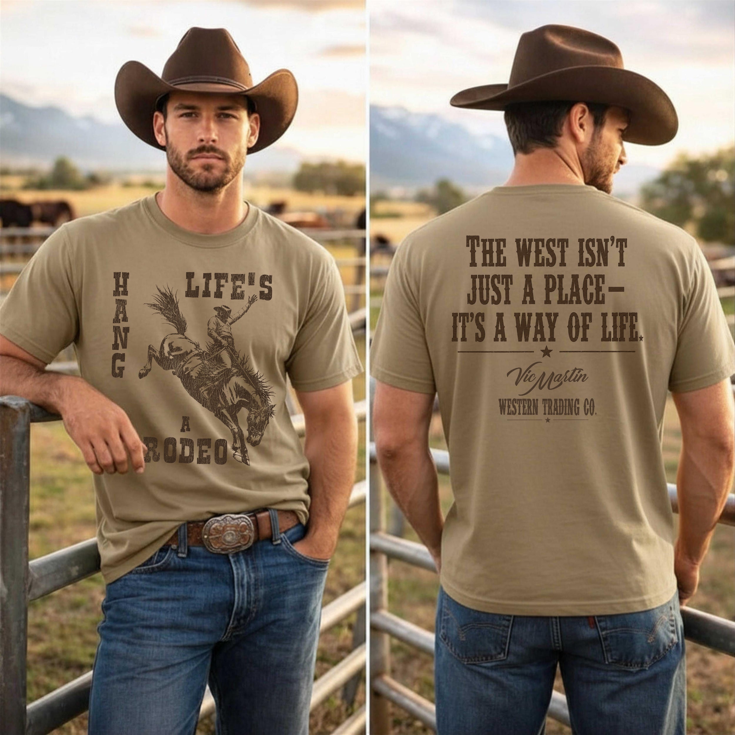 Hang On – Life's a Rodeo  | Vintage Western Tee