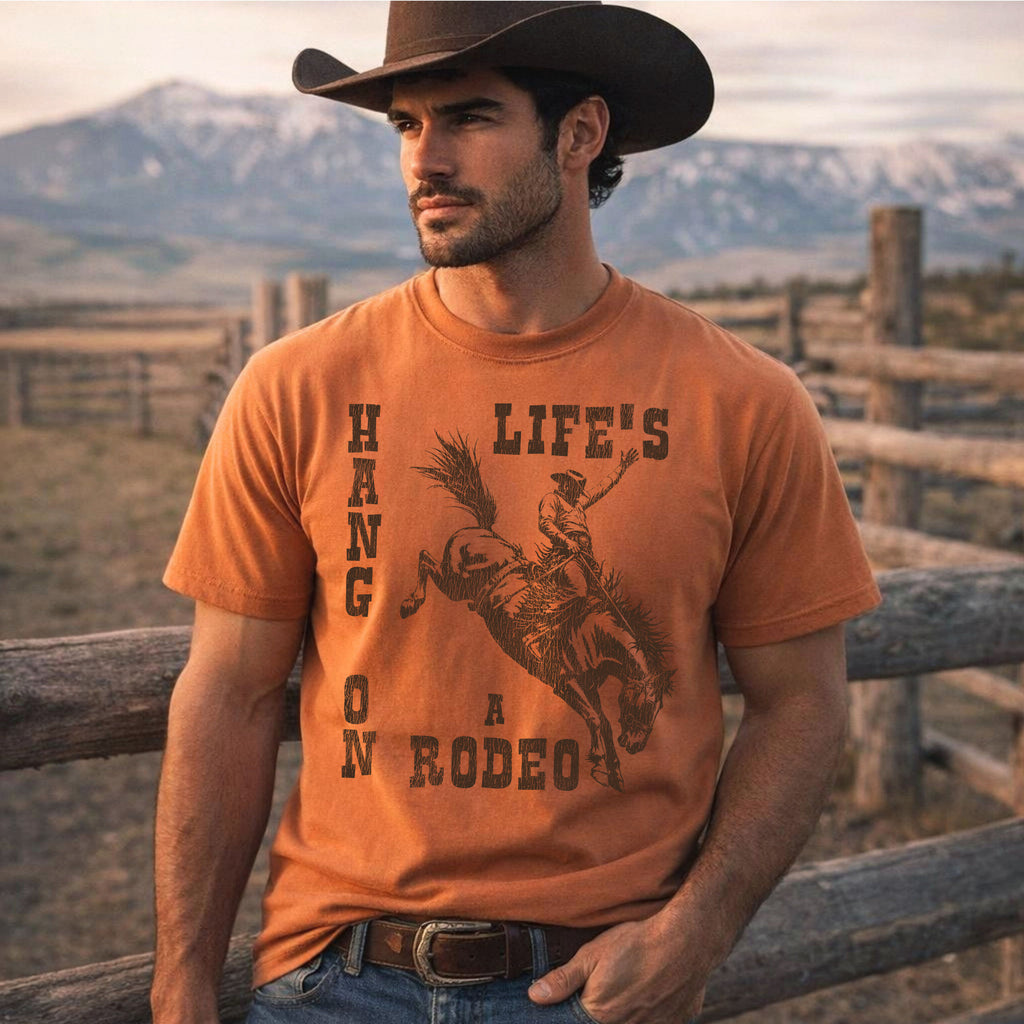 Hang On – Life's a Rodeo  | Vintage Western Tee