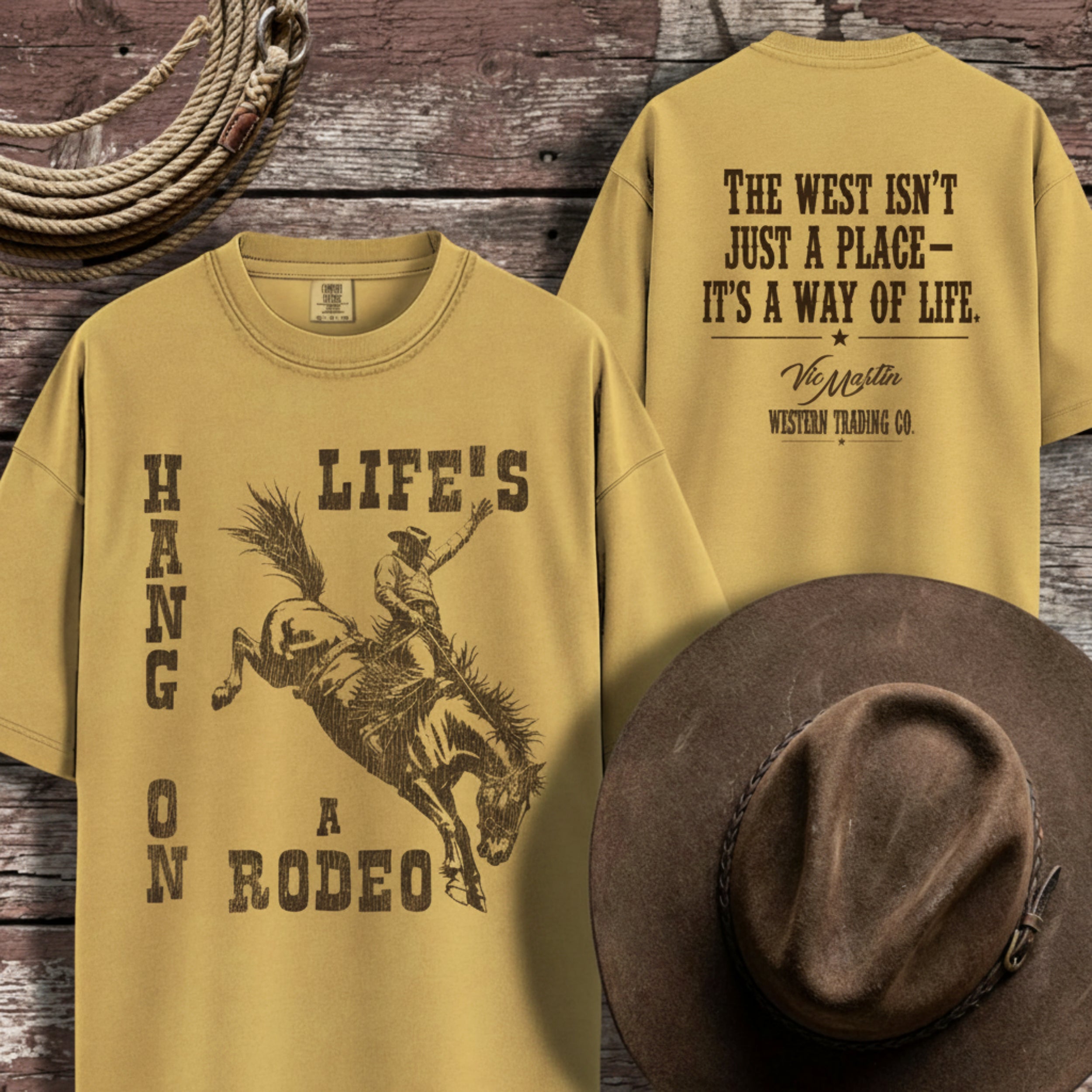 Hang On – Life's a Rodeo  | Vintage Western Tee