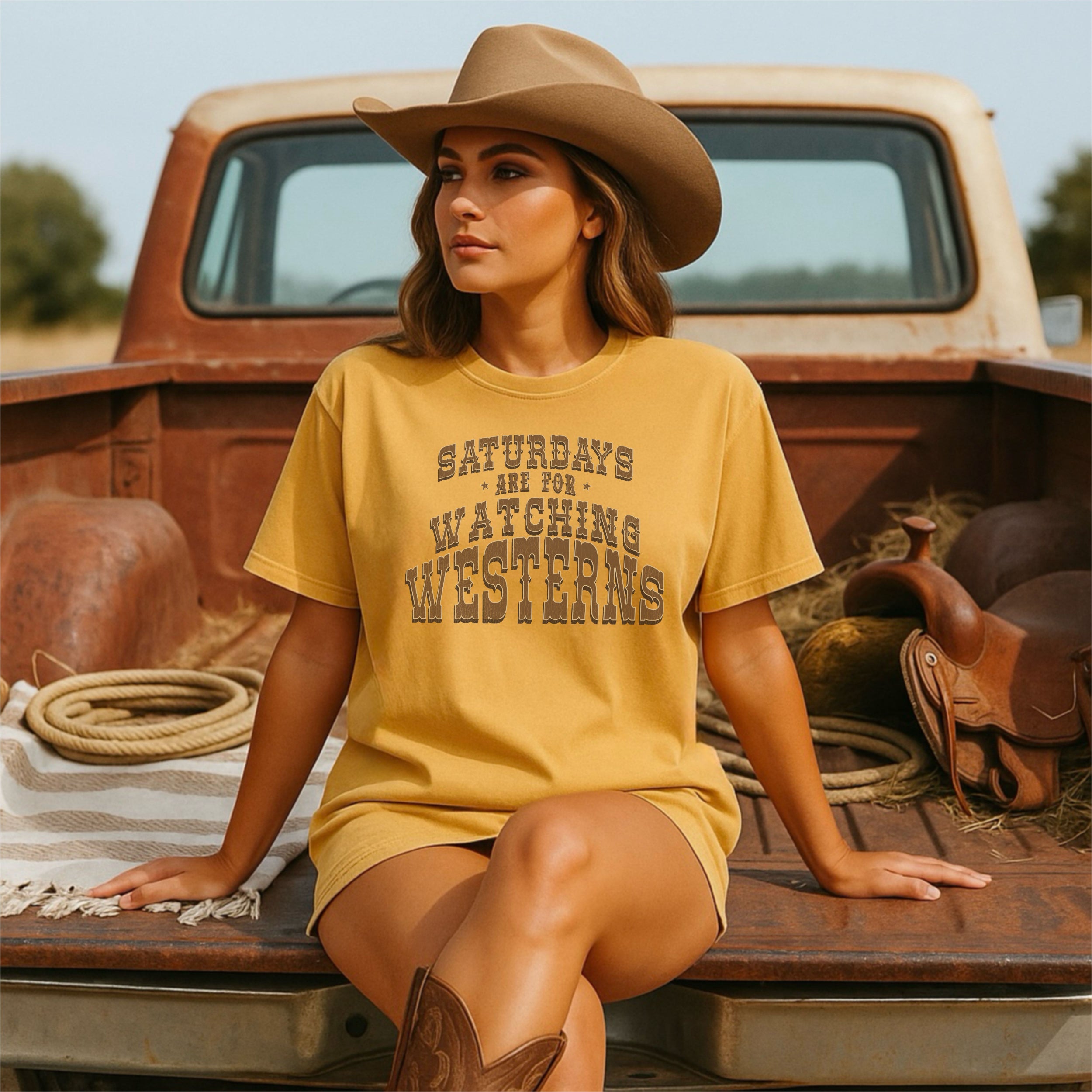 Saturdays Are For Watching Westerns Shirt | Comfort Colors 1717