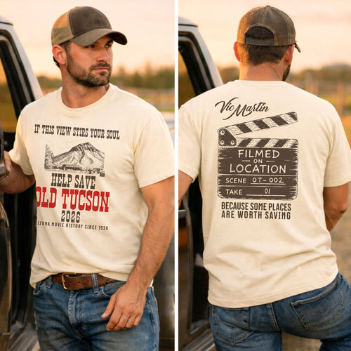 Help Save Old Tucson: Every shirt sold contributes $5 to the preservation effort.
