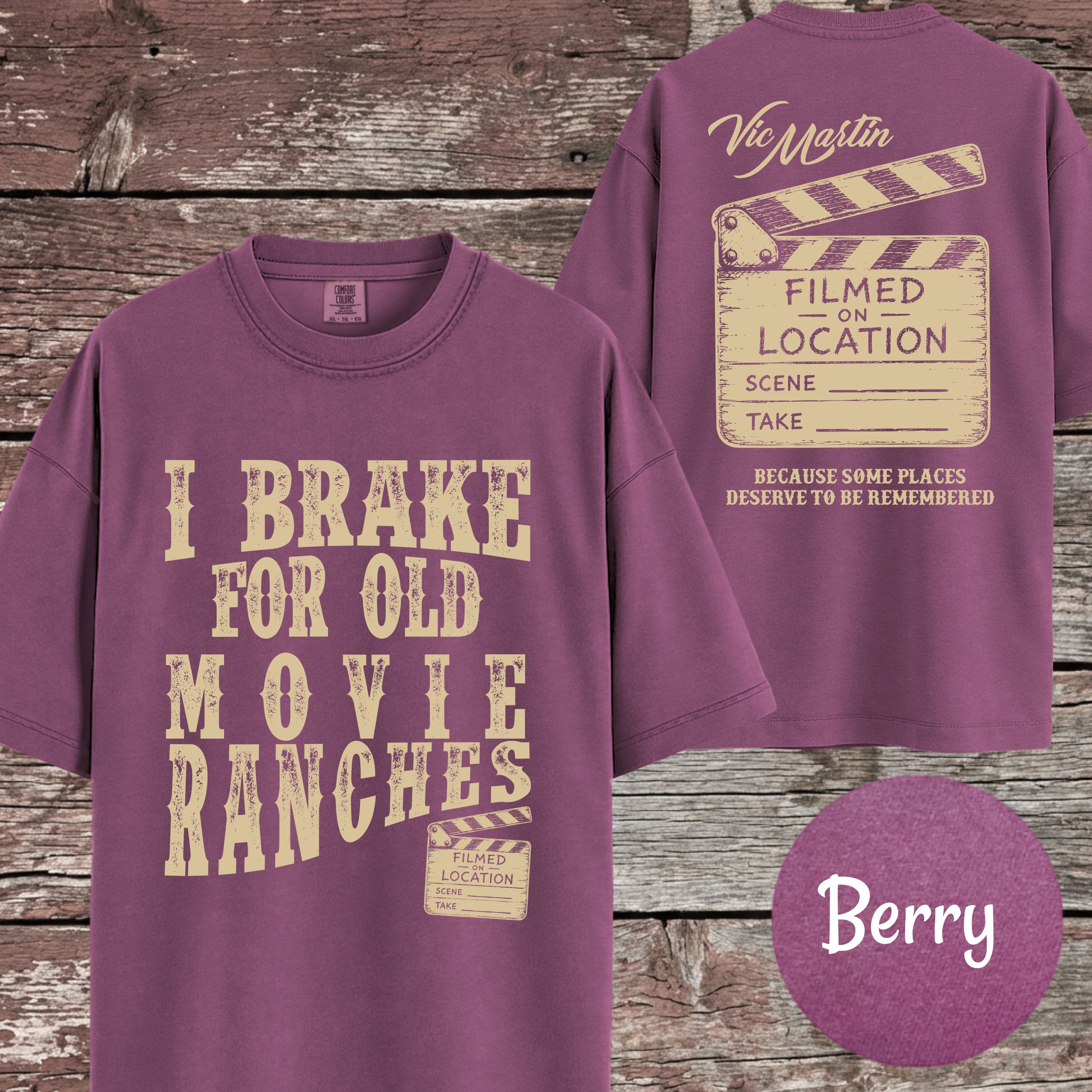 I Brake For Old Movie Ranches Shirt | Comfort Colors 1717