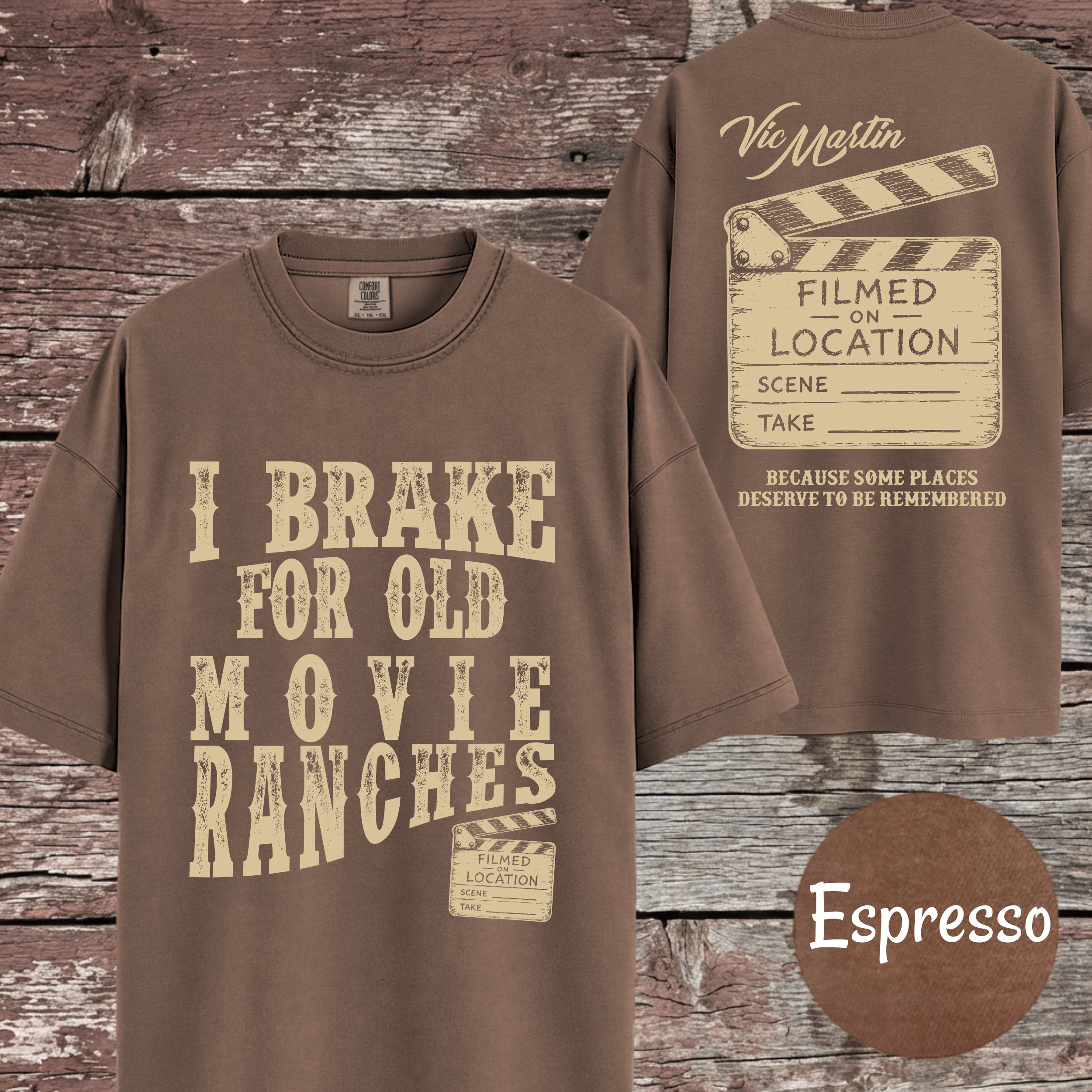 I Brake For Old Movie Ranches Shirt | Comfort Colors 1717